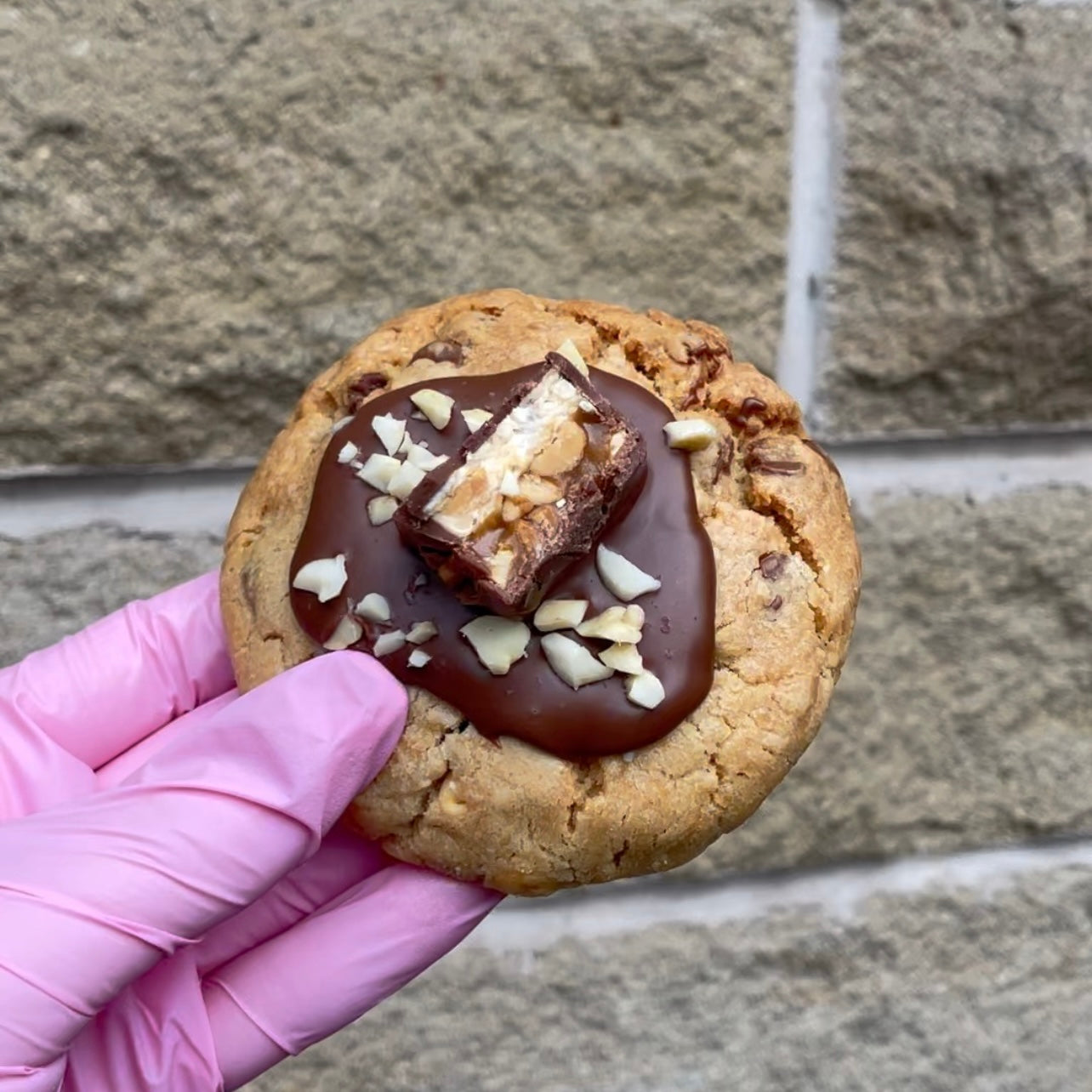 Snickers Stuffed Cookie